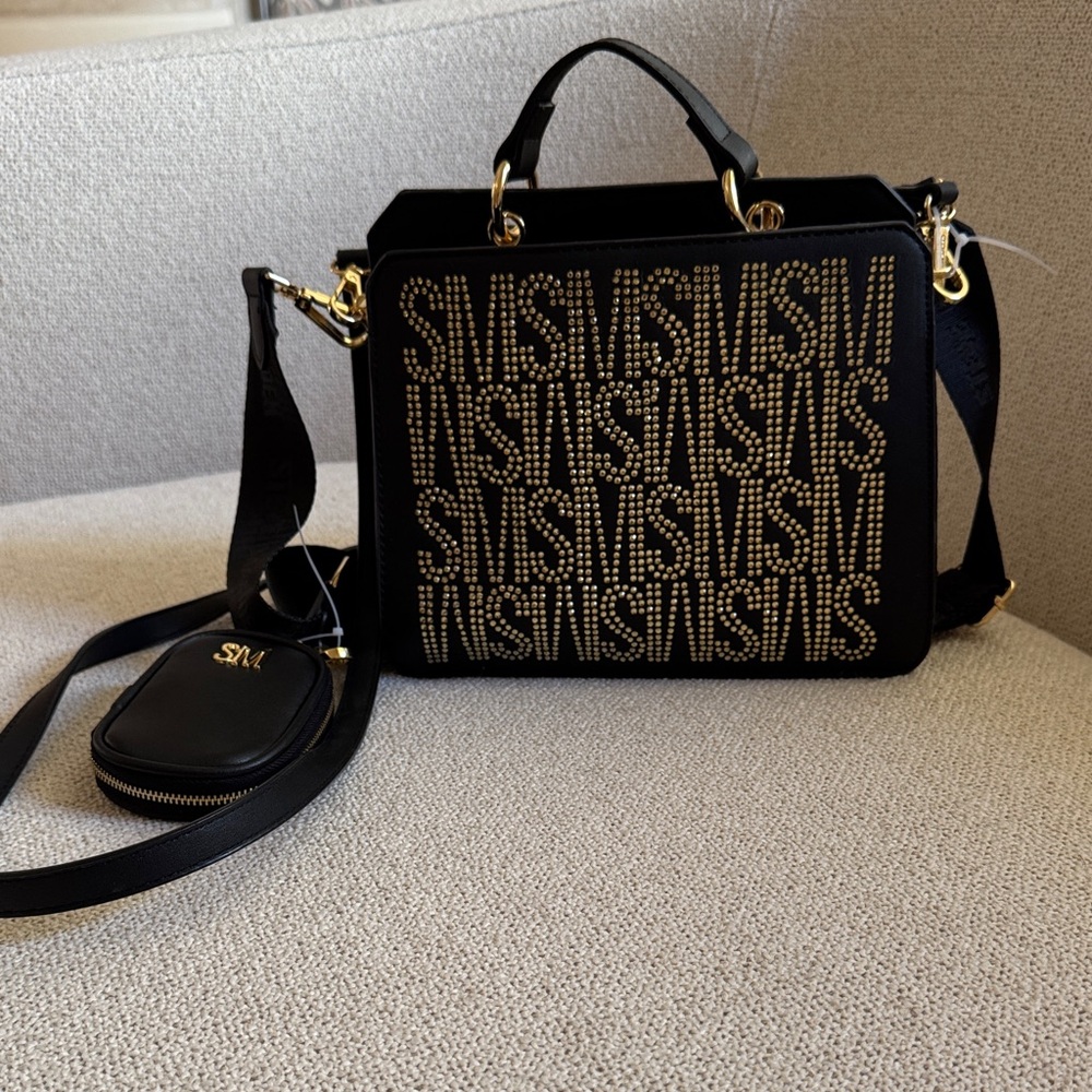 Steve Madden Black Studded Satchel